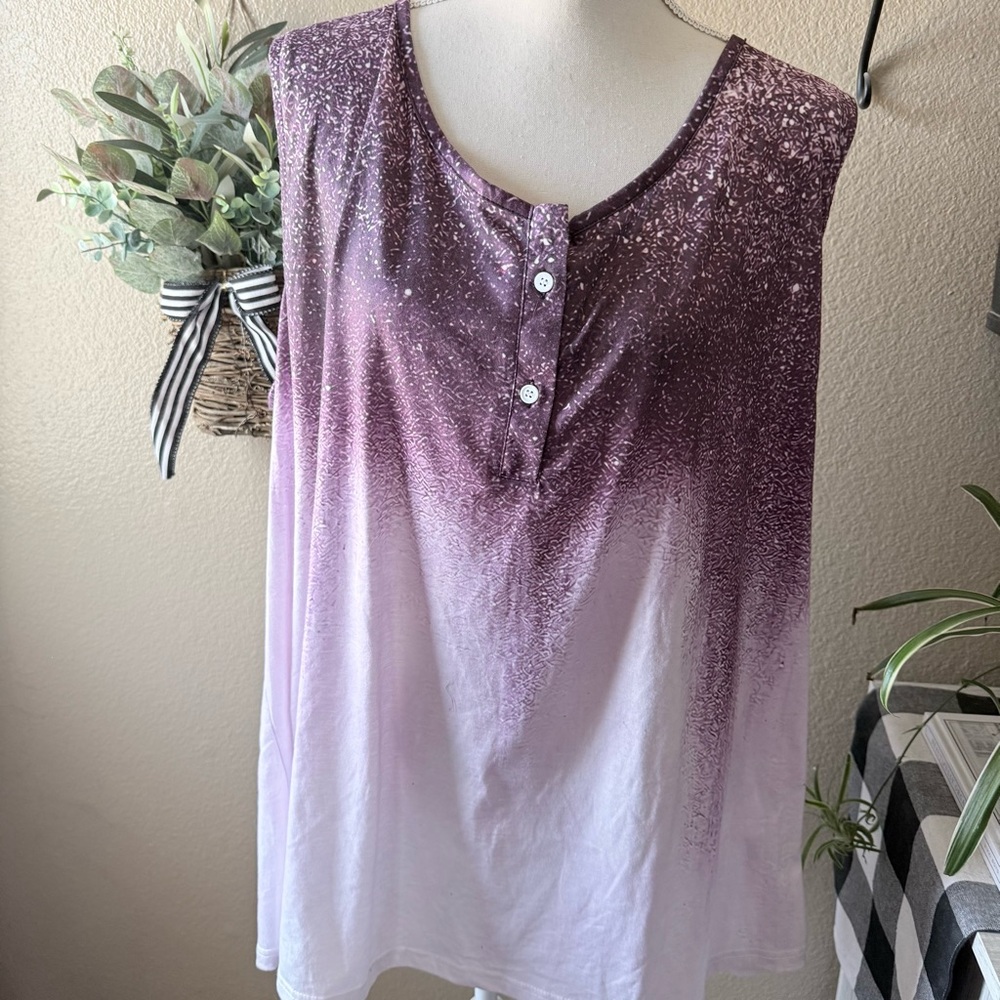 Woman’s Plus Purple Ombré Tank Top 5X